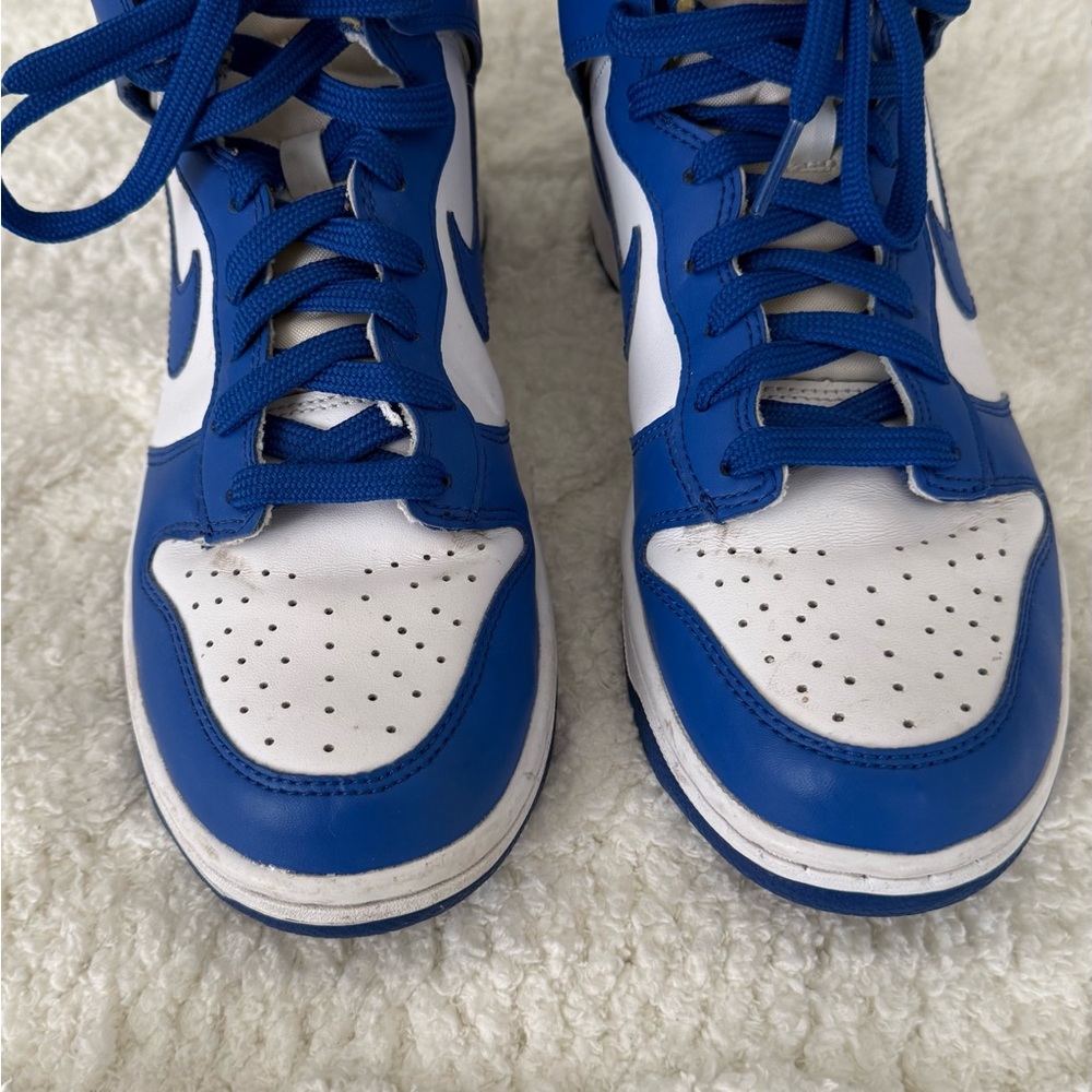 Nike Dunk High Retro Blue and White leather sneakers